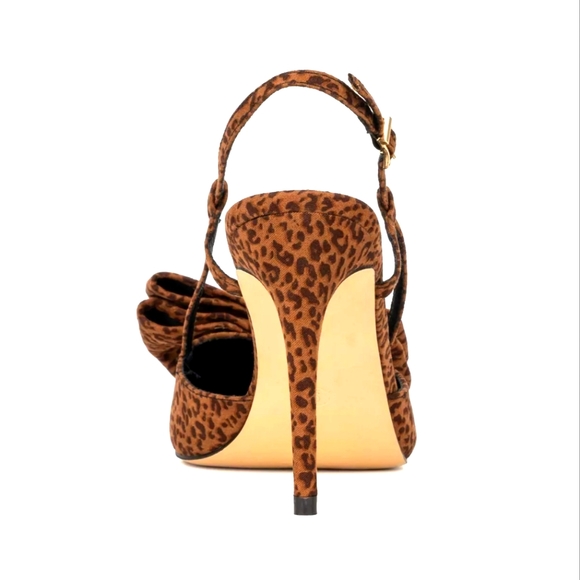 NY&C Leopard Print, Strappy, Stiletto w/Bow, Size 8.5 (New, Never Worn) - Picture 2 of 3